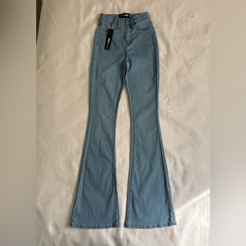 Fashion Nova Light Blue Flare Jeans 0